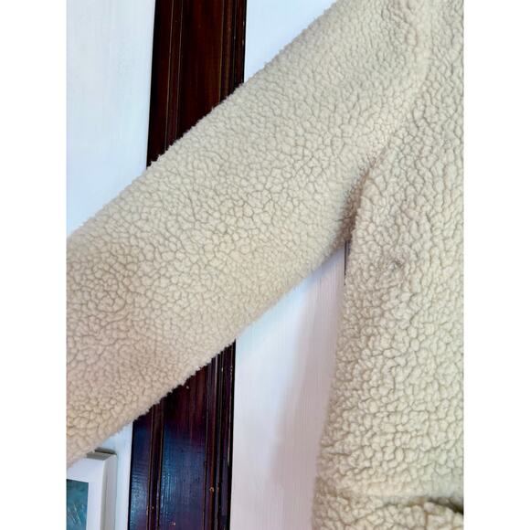 Loup Cream Neutral Shearling Teddy Coat (Made in USA)- Size Large, Minimalist - Picture 4 of 6